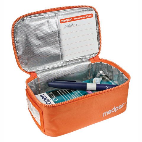 large diabetes medpac bag in bright orange