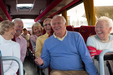 lots of older people in a coach